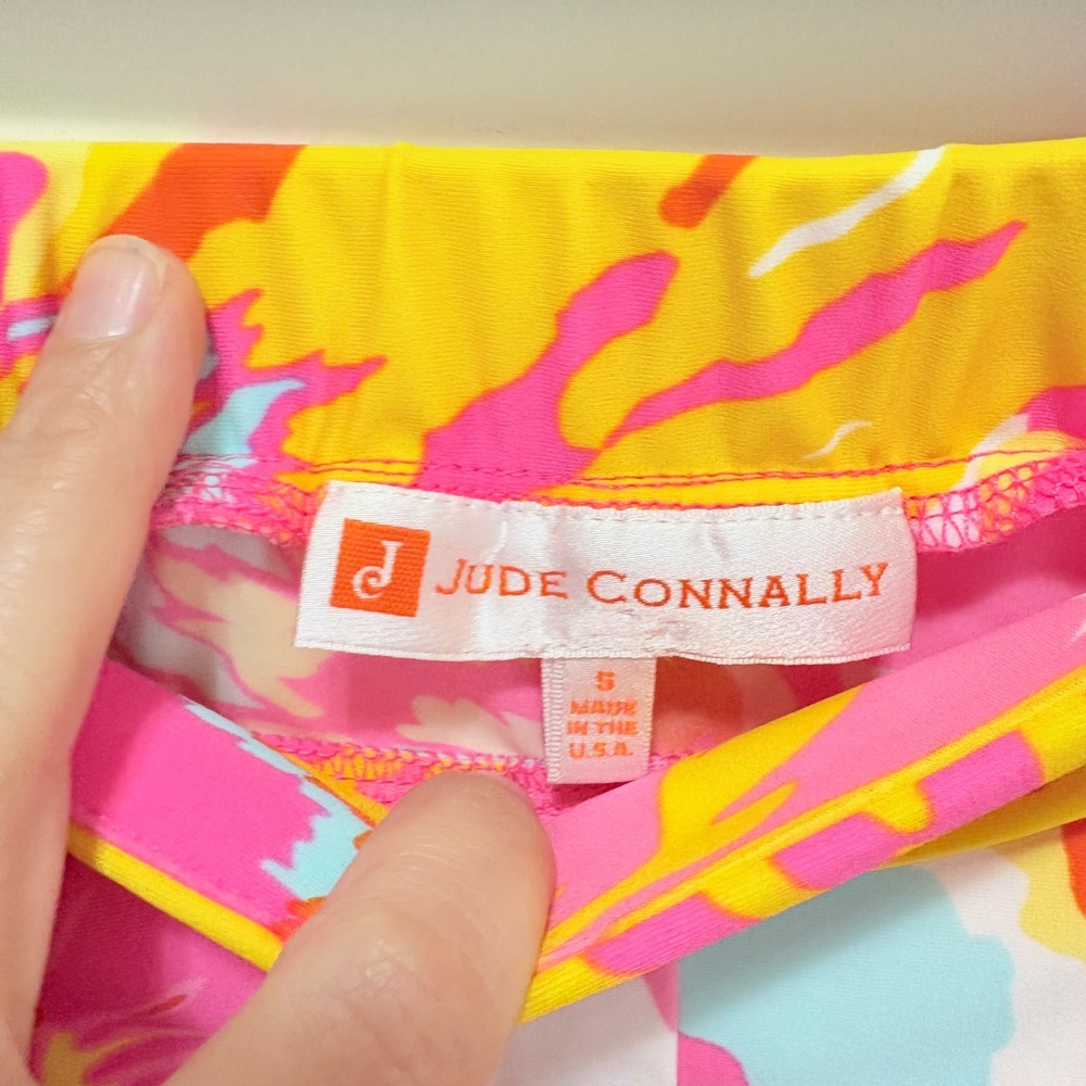 Jude Connally Womens Floral Shorts Pink Orange Yellow Size S Made in USA - Picture 2 of 10